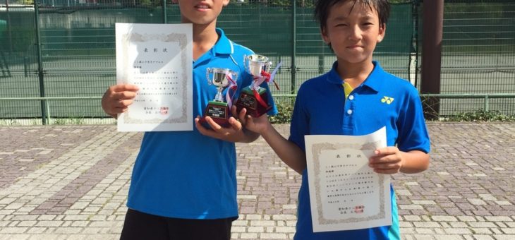 愛知県ジュニアテニス選手権大会 男子ダブルス11歳以下 準優勝！